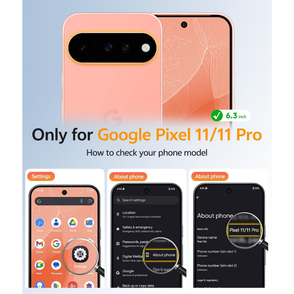 FNTCASE Google Pixel 11 / 11 Pro Uyumlu Manyetik K�l�f-Orange