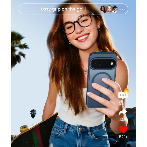 FNTCASE Google Pixel 11 / 11 Pro Uyumlu Manyetik K�l�f-Blue