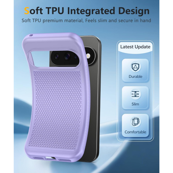 FNTCASE Google Pixel 11 / Pixel 11 Pro Kaymaz TPU K�l�f-Light Purple