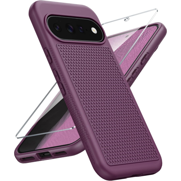 FNTCASE Google Pixel 11 / Pixel 11 Pro Kaymaz TPU K�l�f-Burgundy