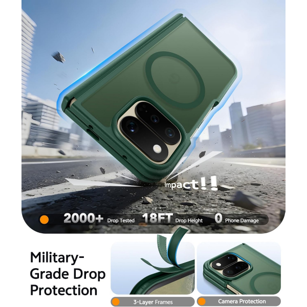 FNTCASE Google Pixel 11 Pro Fold Manyetik K�l�f-Green