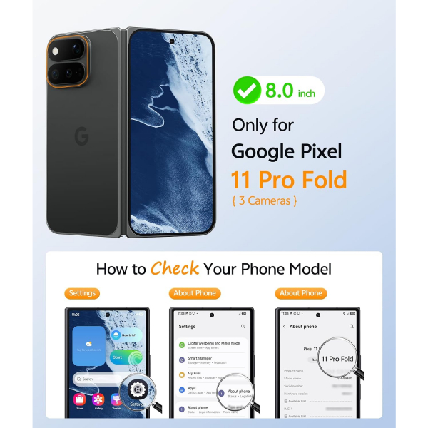 FNTCASE Google Pixel 11 Pro Fold Manyetik K�l�f-Blue
