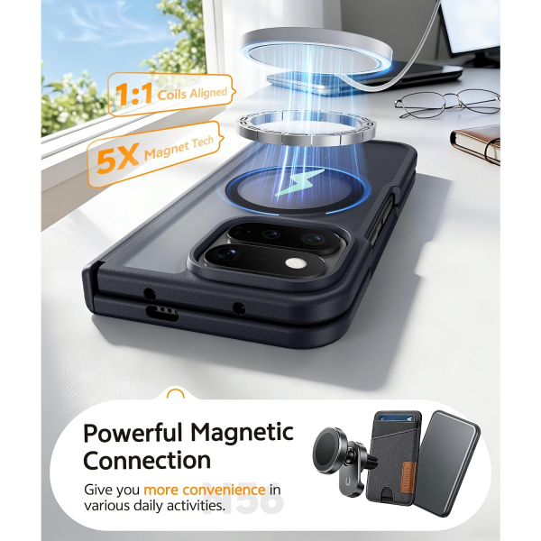 FNTCASE Google Pixel 11 Pro Fold Manyetik K�l�f -Black