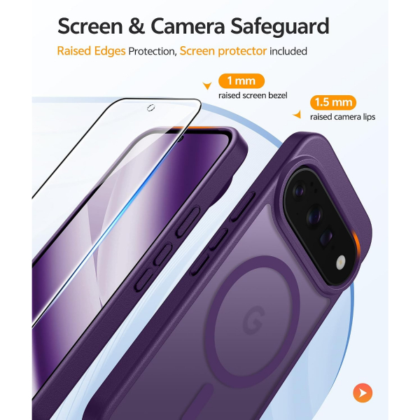 FNTCASE Google Pixel 11 Pro XL  Manyetik Mat K�l�f-Purple