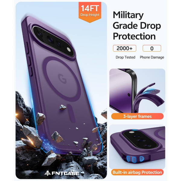 FNTCASE Google Pixel 11 Pro XL  Manyetik Mat K�l�f-Purple