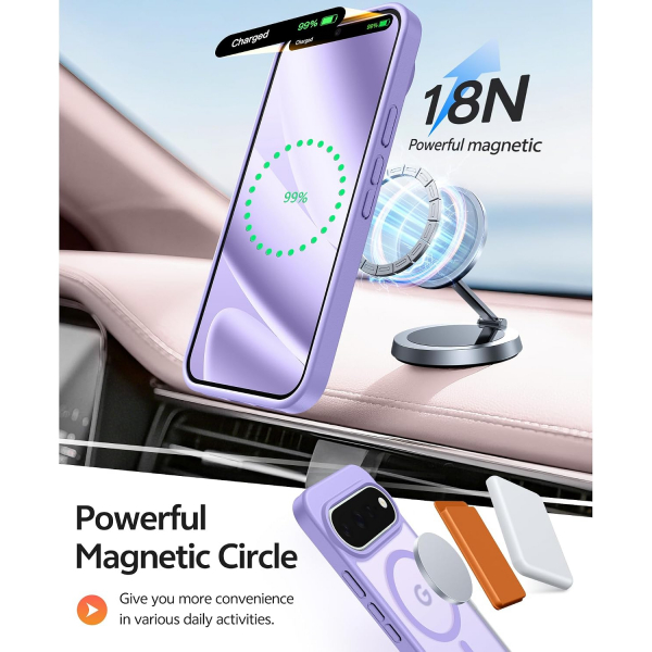 FNTCASE Google Pixel 11 Pro XL  Manyetik Mat K�l�f-Light Purple