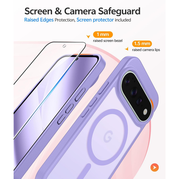FNTCASE Google Pixel 11 Pro XL  Manyetik Mat K�l�f-Light Purple