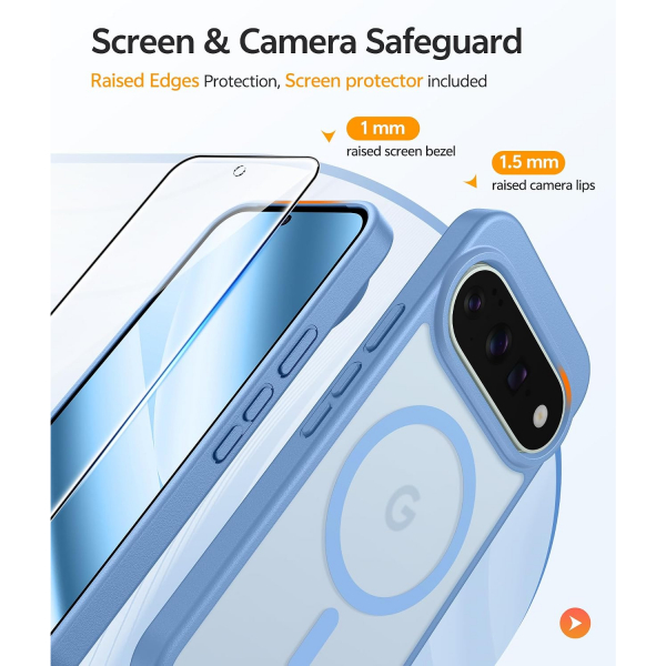 FNTCASE Google Pixel 11 Pro XL  Manyetik Mat K�l�f-Light Blue