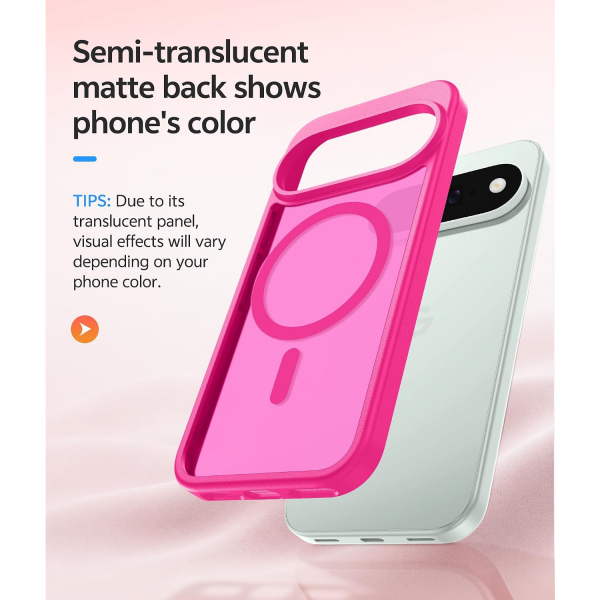 FNTCASE Google Pixel 11 Pro XL  Manyetik Mat K�l�f-Hot Pink