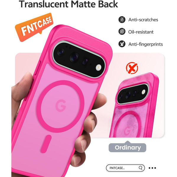 FNTCASE Google Pixel 11 Pro XL  Manyetik Mat K�l�f-Hot Pink