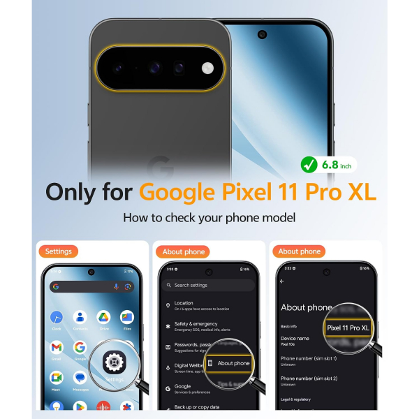 FNTCASE Google Pixel 11 Pro XL  Manyetik Mat K�l�f-Blue