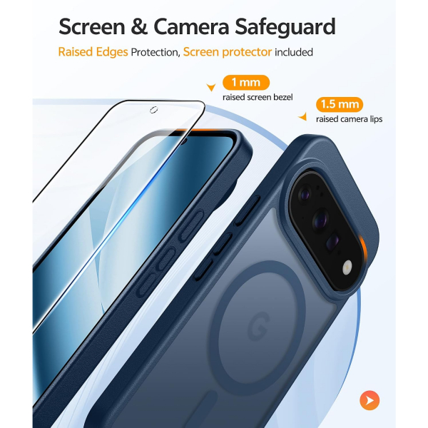 FNTCASE Google Pixel 11 Pro XL  Manyetik Mat K�l�f-Blue