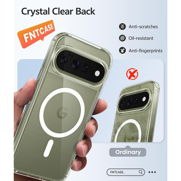FNTCASE Google Pixel 11 Pro XL  Manyetik Mat K�l�f-Clear