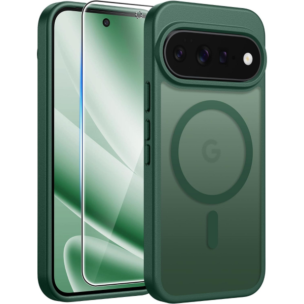 FNTCASE Google Pixel 11 Pro XL  Manyetik Mat K�l�f-Green