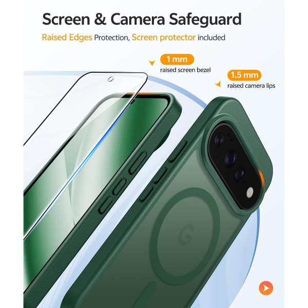 FNTCASE Google Pixel 11 Pro XL  Manyetik Mat K�l�f-Green