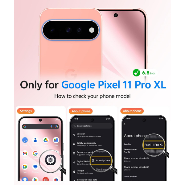 FNTCASE Google Pixel 11 Pro XL  Manyetik Mat K�l�f-Light Pink