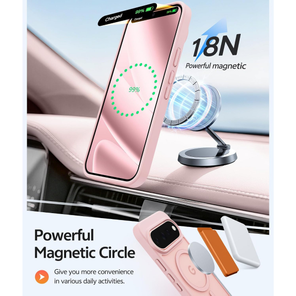 FNTCASE Google Pixel 11 Pro XL  Manyetik Mat K�l�f-Light Pink
