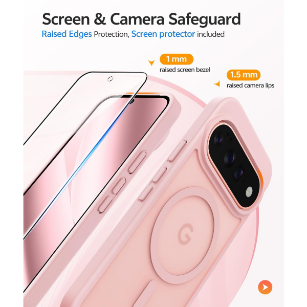 FNTCASE Google Pixel 11 Pro XL  Manyetik Mat K�l�f-Light Pink