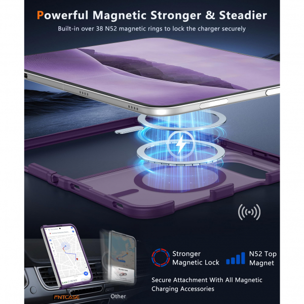 FNTCASE iPhone Duo MagSafe Ekran Koruyuculu K�l�f-Purple