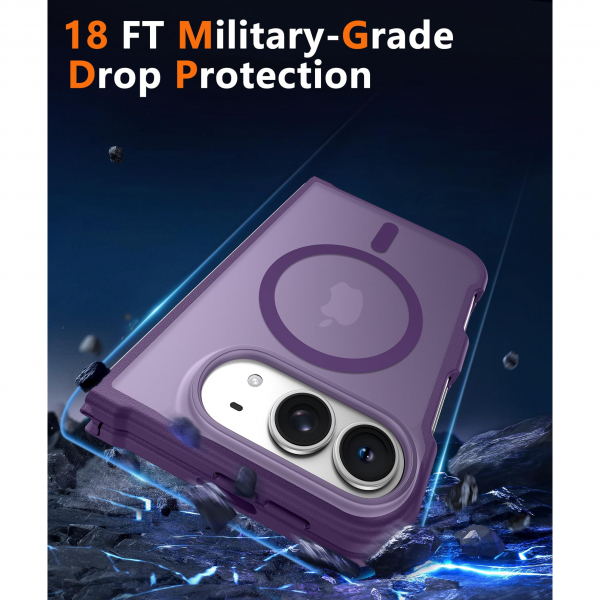 FNTCASE iPhone Duo MagSafe Ekran Koruyuculu K�l�f-Purple