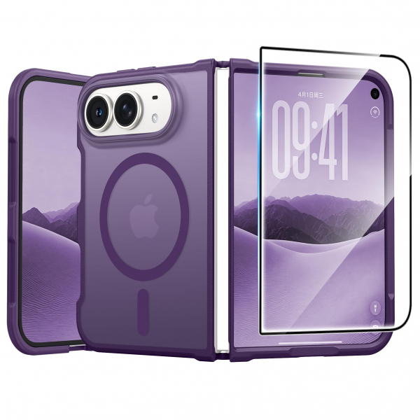 FNTCASE iPhone Duo MagSafe Ekran Koruyuculu K�l�f-Purple