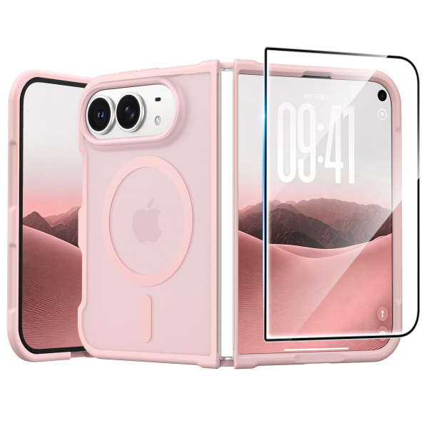 FNTCASE iPhone Duo MagSafe Ekran Koruyuculu K�l�f-Light Pink