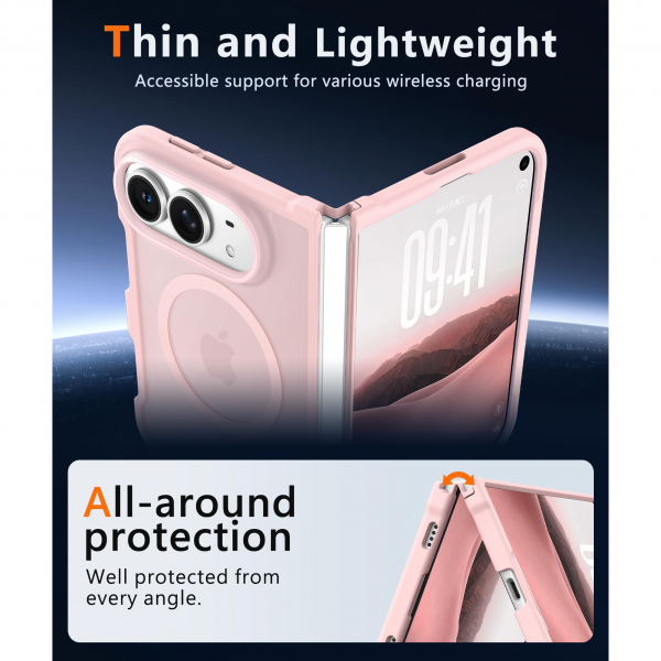 FNTCASE iPhone Duo MagSafe Ekran Koruyuculu K�l�f-Light Pink