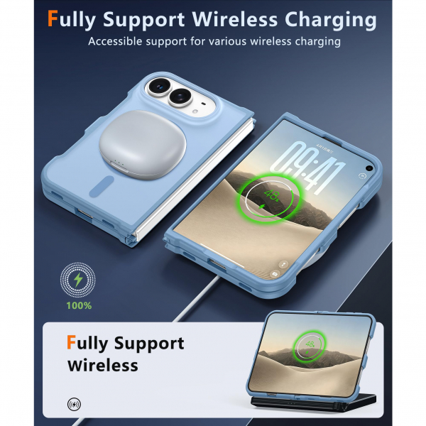 FNTCASE iPhone Duo MagSafe Ekran Koruyuculu K�l�f-Light Blue