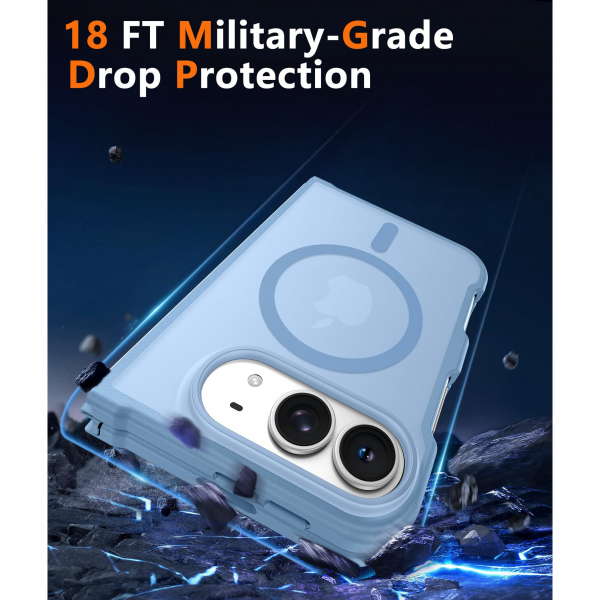 FNTCASE iPhone Duo MagSafe Ekran Koruyuculu K�l�f-Light Blue