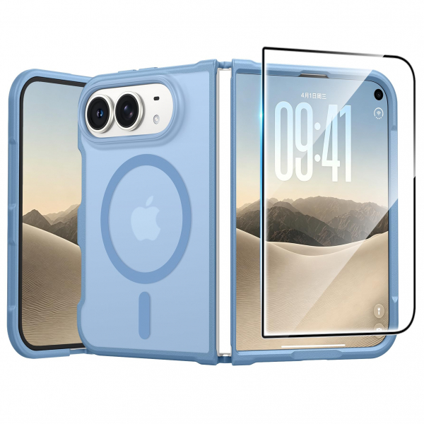 FNTCASE iPhone Duo MagSafe Ekran Koruyuculu K�l�f-Light Blue