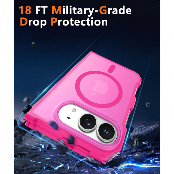 FNTCASE iPhone Duo MagSafe Ekran Koruyuculu K�l�f-Hot Pink