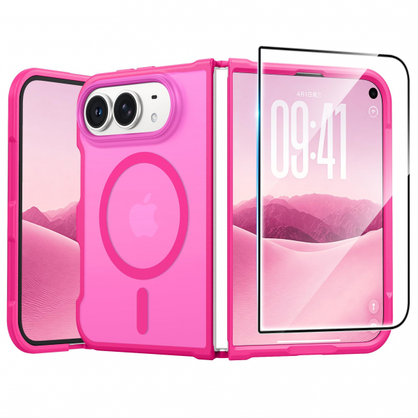 FNTCASE iPhone Duo MagSafe Ekran Koruyuculu K�l�f-Hot Pink