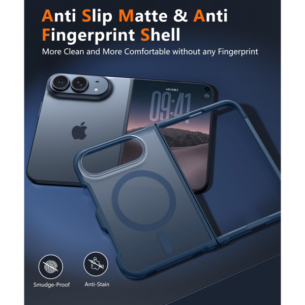 FNTCASE iPhone Duo MagSafe Ekran Koruyuculu K�l�f-Blue