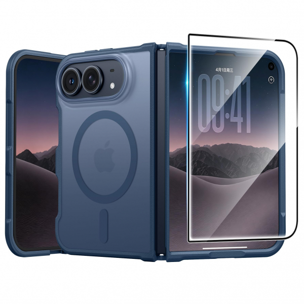 FNTCASE iPhone Duo MagSafe Ekran Koruyuculu K�l�f-Blue