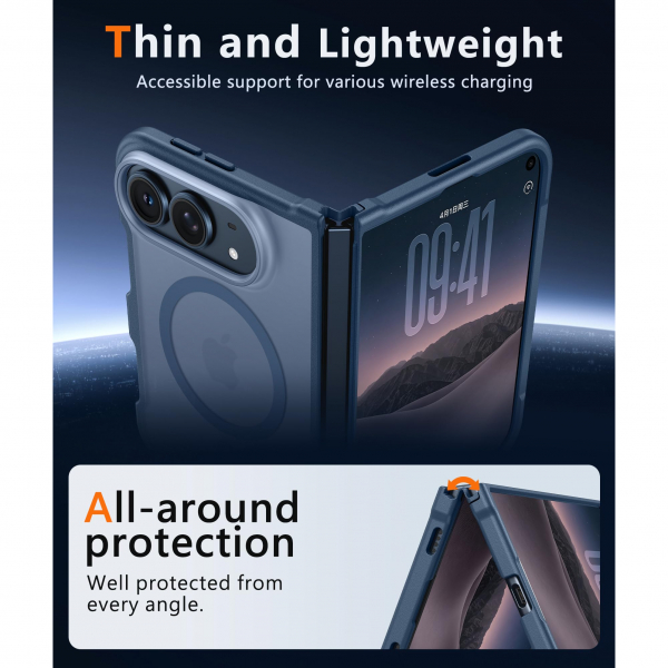 FNTCASE iPhone Duo MagSafe Ekran Koruyuculu K�l�f-Blue