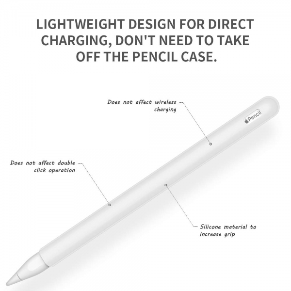 FRTMA Apple Pencil 2 Silikon Klf-Transparent White