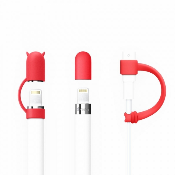 FRTMA Apple Pencil Kapak (3 Adet)-Red