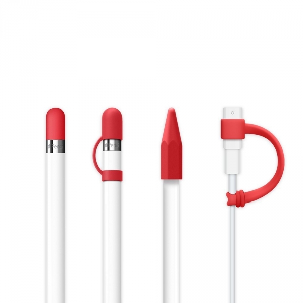 FRTMA Apple Pencil Kapak (4 Adet)-Red