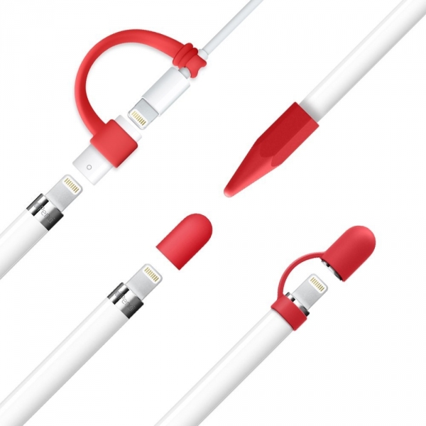 FRTMA Apple Pencil Kapak (4 Adet)-Red