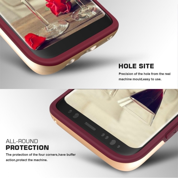 FYY Galaxy S8 Hybrid Dual Layer Bumper Klf-Wine Red