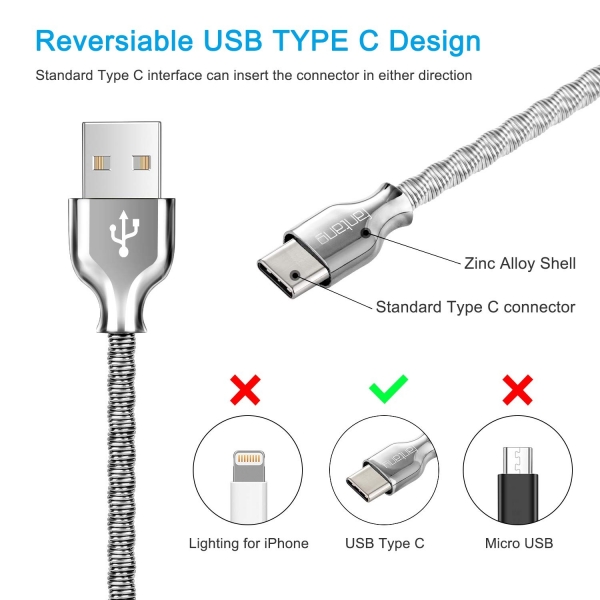 Fantany USB C arj/Data Kablosu (1M)-Silver