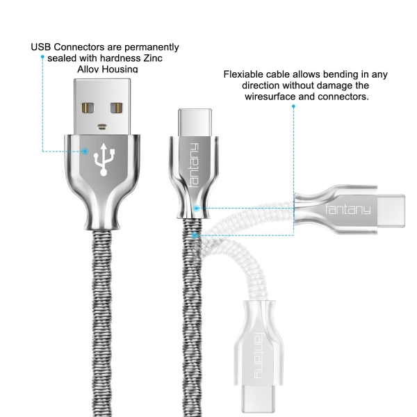 Fantany USB C arj/Data Kablosu (1M)-Silver