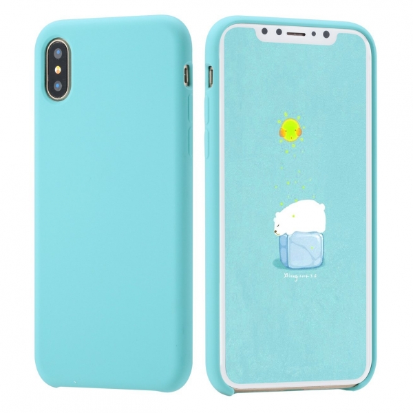 Felico Apple iPhone X Silikon Klf-Light Blue