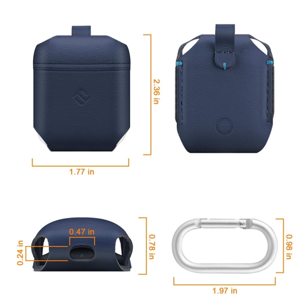 Fintie Apple AirPods Deri Klf-Navy