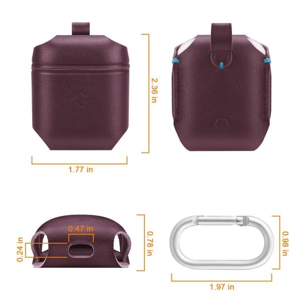 Fintie Apple AirPods Deri Klf-Burgundy