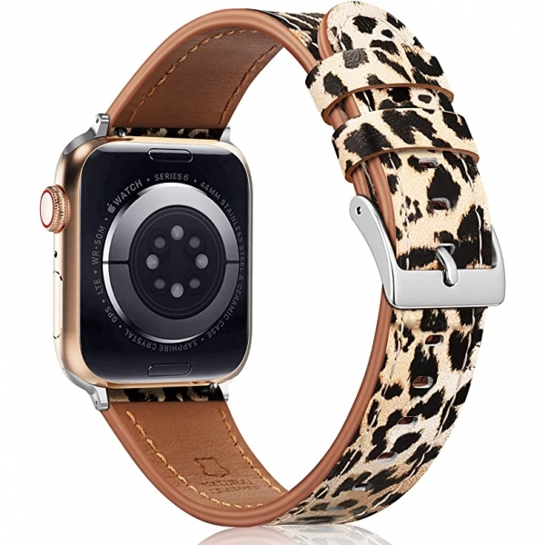 Fintie Apple Watch Ultra Deri Klf (49 mm)-Classic Leopard