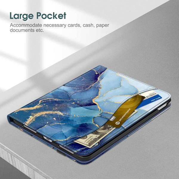 Fintie Apple iPad A16 Kalem Blmeli Klf (11 in)-Ocean Marble 
