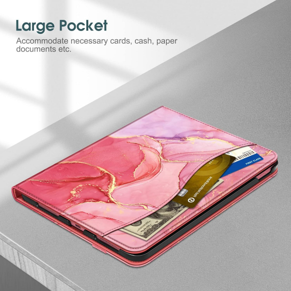 Fintie Apple iPad A16 Kalem Blmeli Klf (11 in)-Marble Pink 