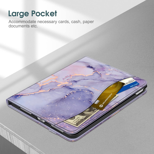 Fintie Apple iPad A16 Kalem Blmeli Klf (11 in)-Lilac Marble 