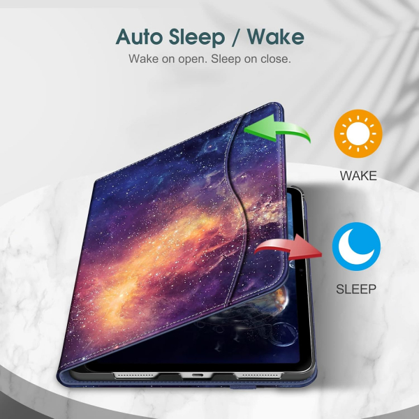 Fintie Apple iPad A16 Kalem Blmeli Klf (11 in)-Galaxy